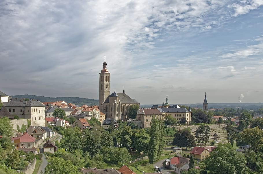 czech republic, kutná hora, panorams, sankt-jakobs-church, HD wallpaper