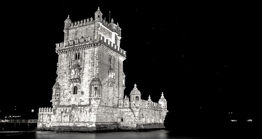 portugal, belém tower, lisboa, dark, historic, monument, capital