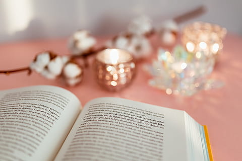 Open book on a pink background, reading, glasses, learning, pink backgound HD wallpaper