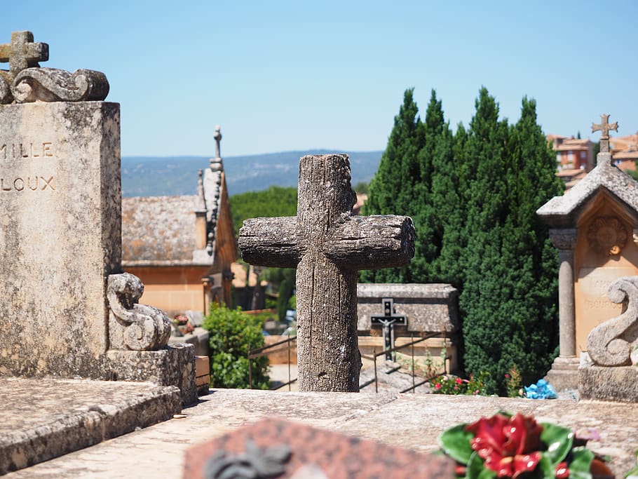 Wooden Cross in Shallow Photo, ancient, architecture, building HD wallpaper