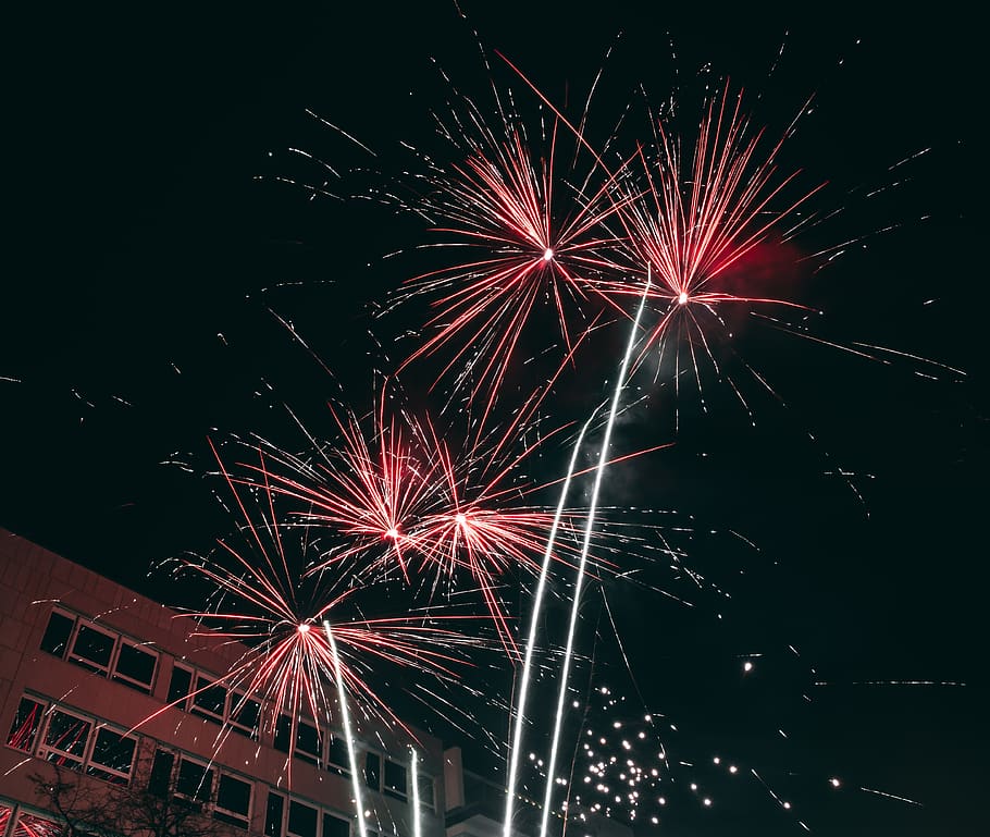 berlin, Firework, Fireworks, Longexposure, night, celebration HD wallpaper