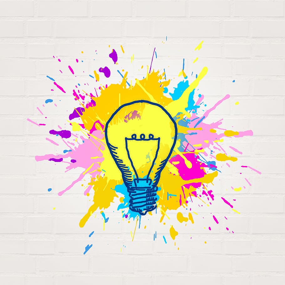 Painted Lightbulb - Creativity and Imagination Concept - Abstract