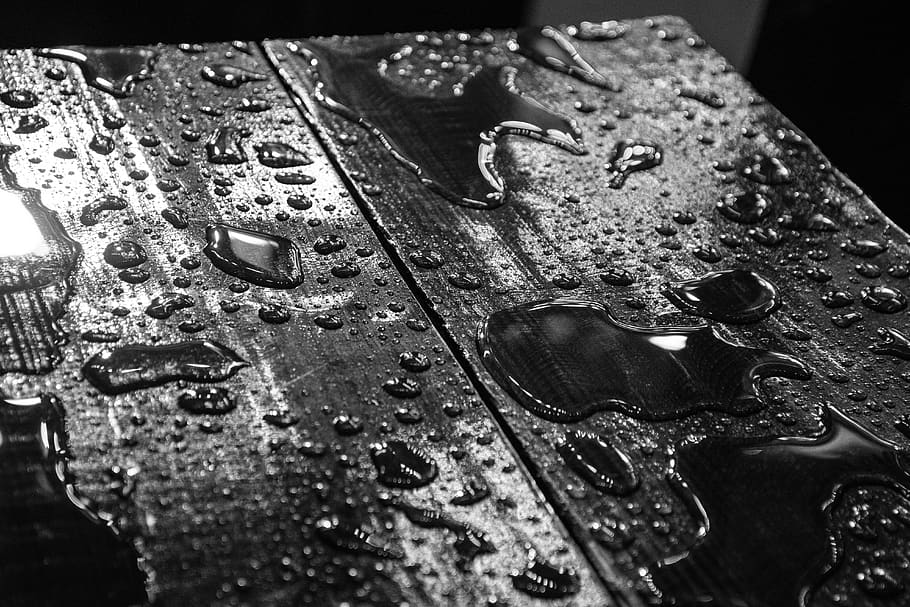 wet, wood, table, reflection, rain, weather, texture, wooden HD wallpaper