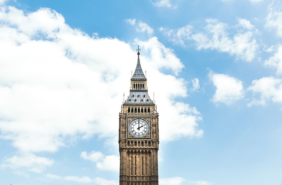 clock, tower, architecture, big ben, building, structure, cloud HD wallpaper