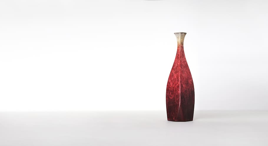 red ceramic vase, studio shot, single object, no people, white background HD wallpaper