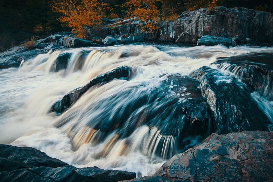 Landscape Photo of Waterfalls, cascade, close-up, cold, environment HD wallpaper