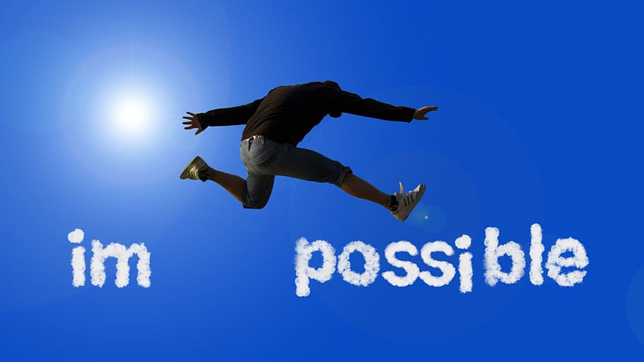 possible, impossible, opportunity, option, person, jump, change, HD wallpaper