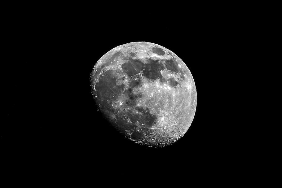 moon, increasingly, night, zoom, tele, okult, sky, black, space HD wallpaper