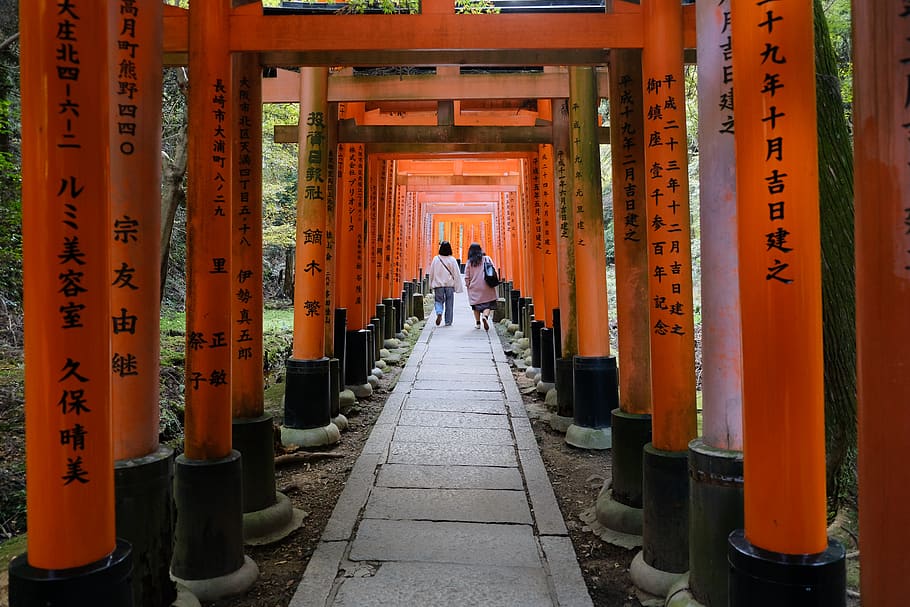 Hd Wallpaper Japan Kyōto Shi Fushimi Inari Taisha Shrine People Forest Wallpaper Flare