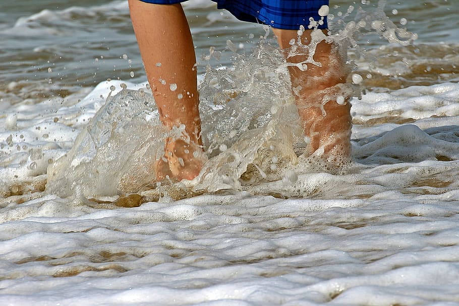 wave, water, flow, nature, running, sea, seashore, beach, ocean HD wallpaper