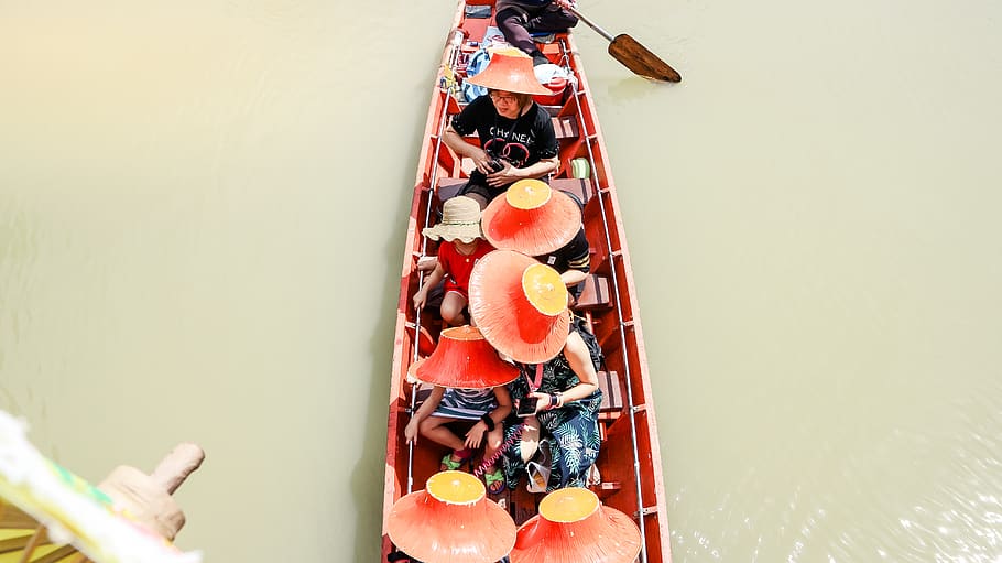 People On Boat, market, Pattaya Floating Market, watercraft, real people HD wallpaper
