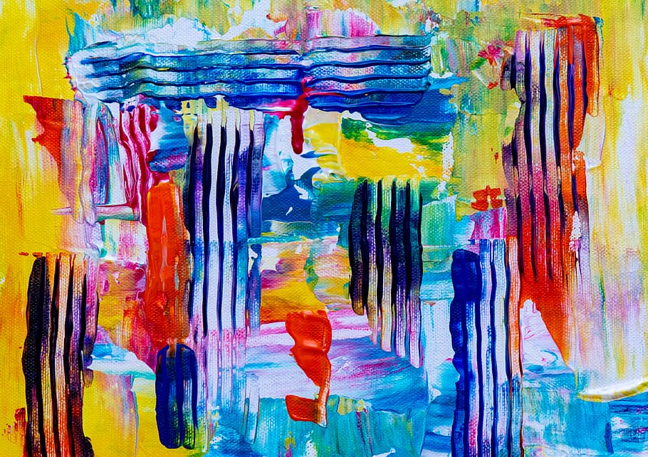assorted-color abstract painting, multi colored, creativity, backgrounds HD wallpaper