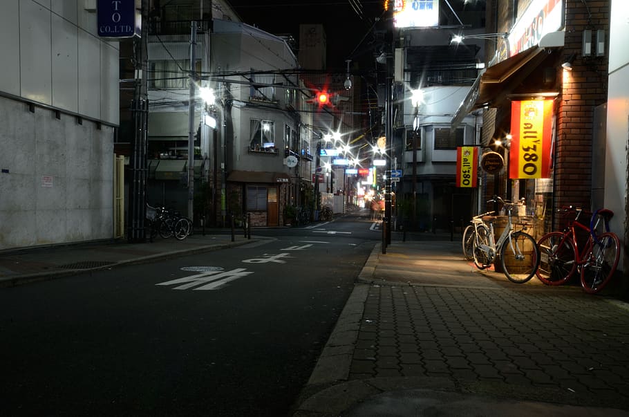 japan, osaka, illuminated, city, architecture, building exterior HD wallpaper
