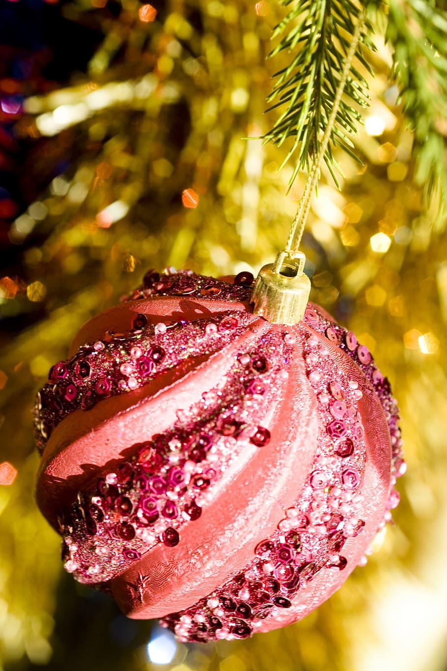 ball, bauble, branch, bright, christmas, christmas-tree, conifer HD wallpaper