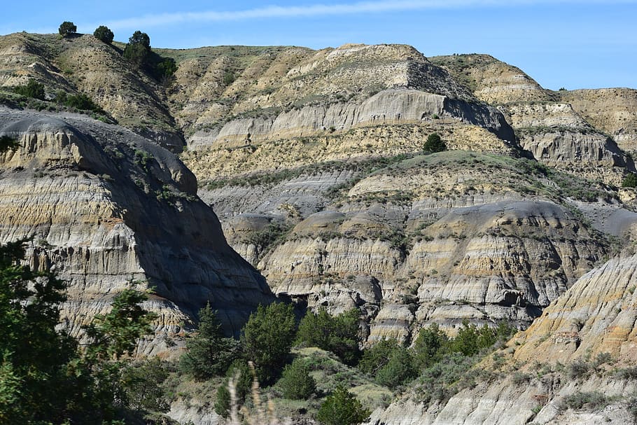 badlands, north dakota, america, rock, rock formation, rock - object, HD wallpaper
