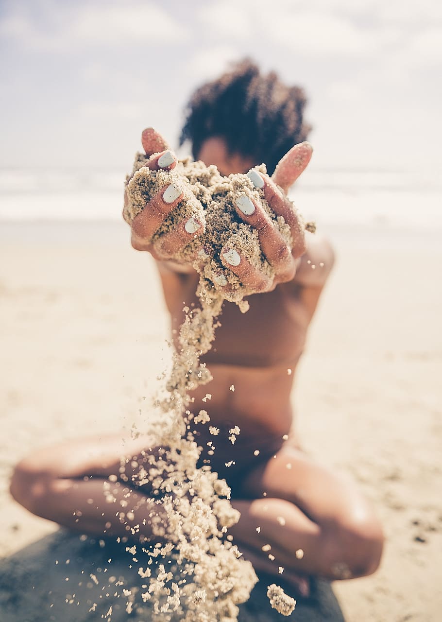 beach, fun, girl, hands, macro, nature, ocean, outdoors, person HD wallpaper