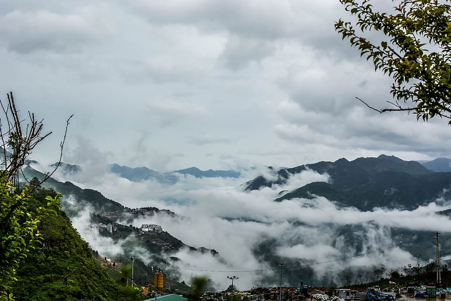 sapa, mountain, cloud, sky, cloud - sky, beauty in nature, tree HD wallpaper