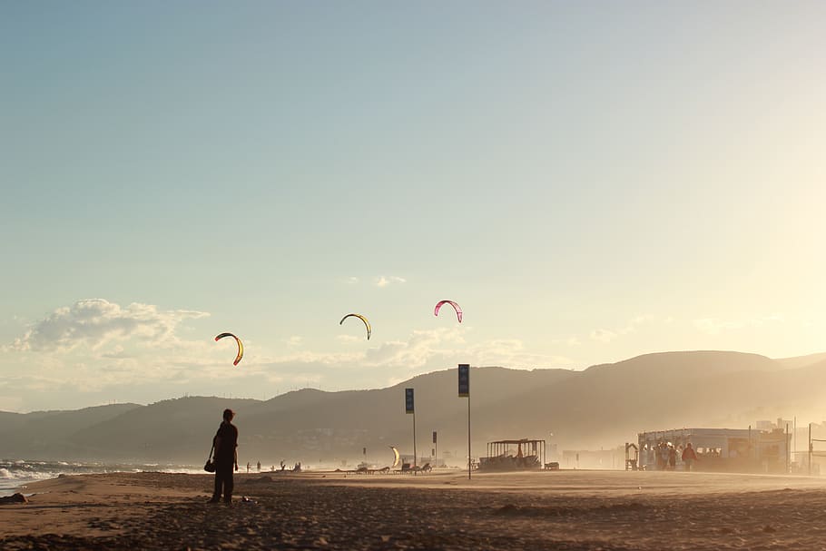 think, beach, surf, kite, kitesurf, positive, dream, wind, sky HD wallpaper