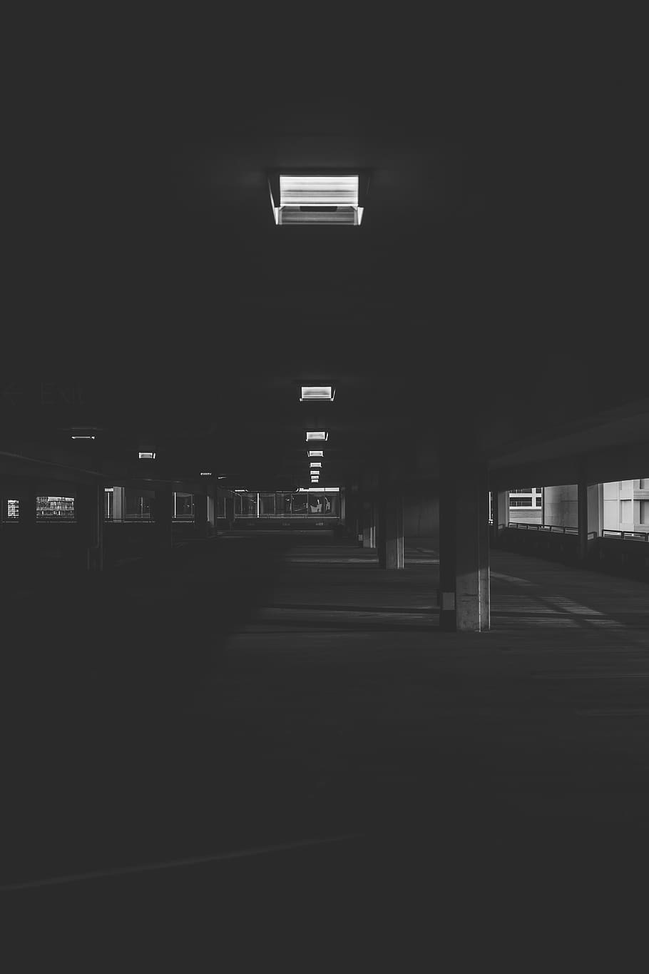 lighting, building, floor, corridor, indoors, vehicle, automobile HD wallpaper