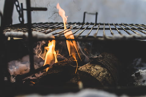 wood, metal, blur, firewood, burn, burning, burnt, charcoal, close-up HD wallpaper