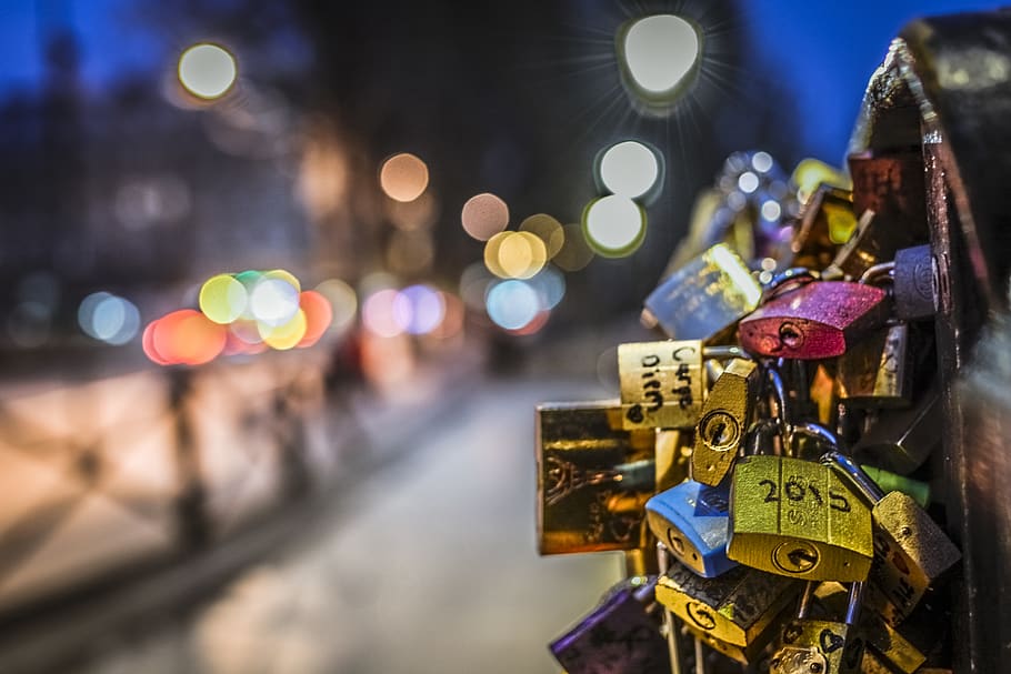 france, paris, focus on foreground, city, padlock, safety, security HD wallpaper