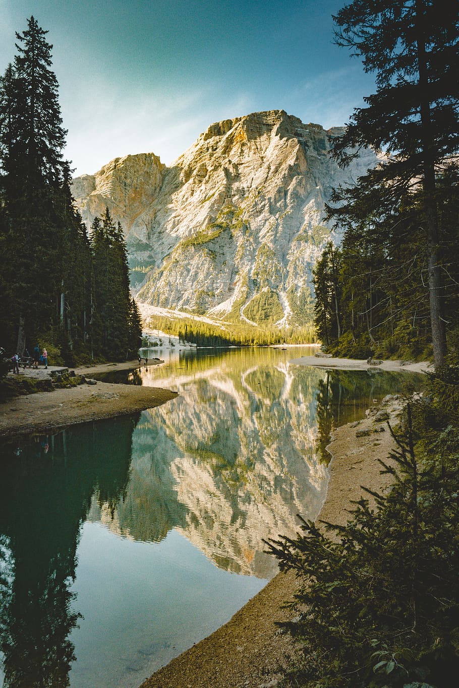 landscape photography of brown mountains and river, lake, water HD wallpaper