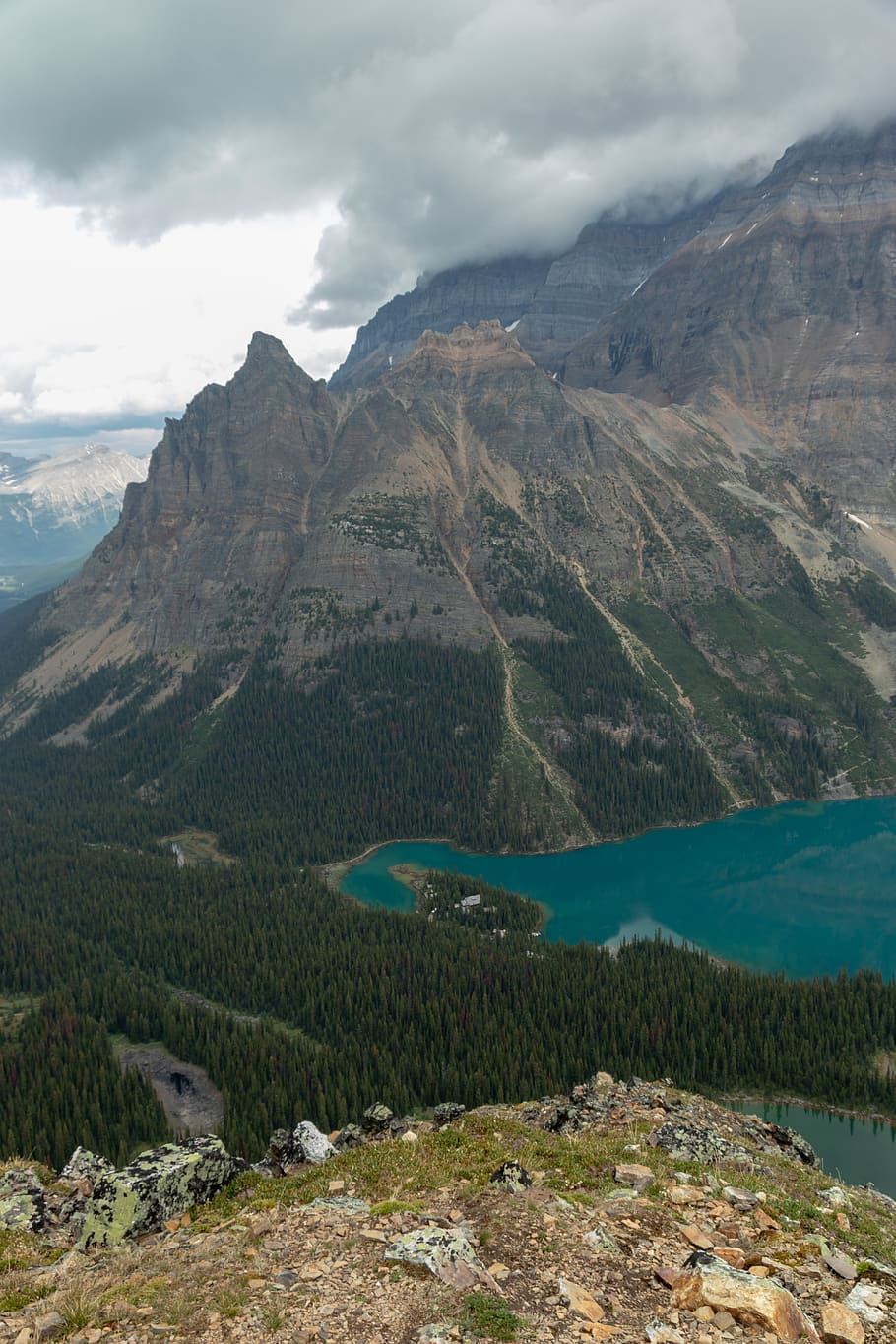 canada, mount schaffer, mountain, tree, hiking, lodge, lake HD wallpaper