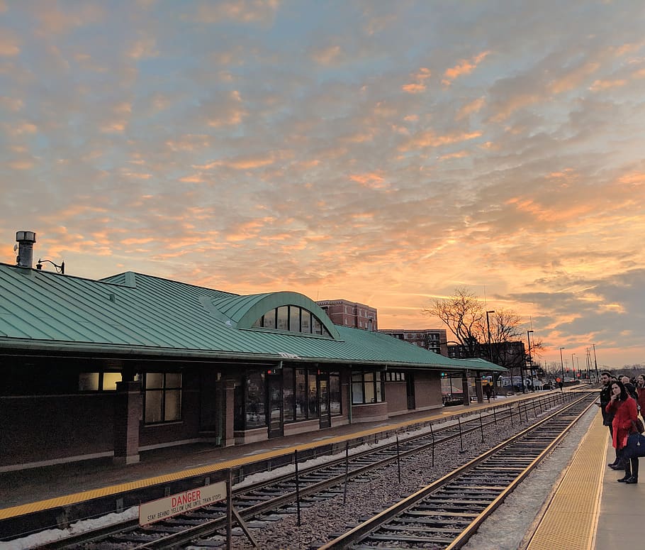 gray train station, rail, train track, transportation, railway HD wallpaper