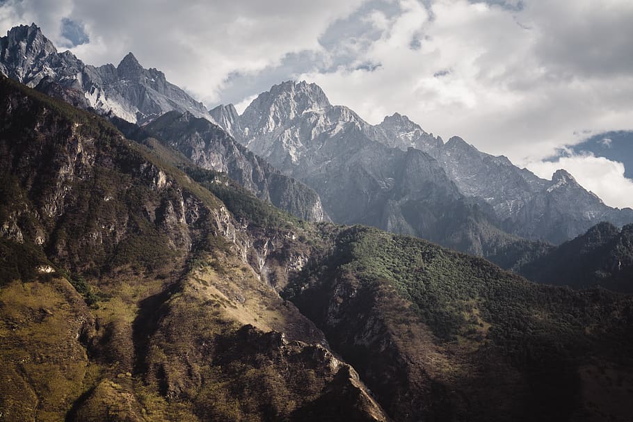 china, deqen, tiger leaping gorge, mountains, landscape, yunnan, HD wallpaper