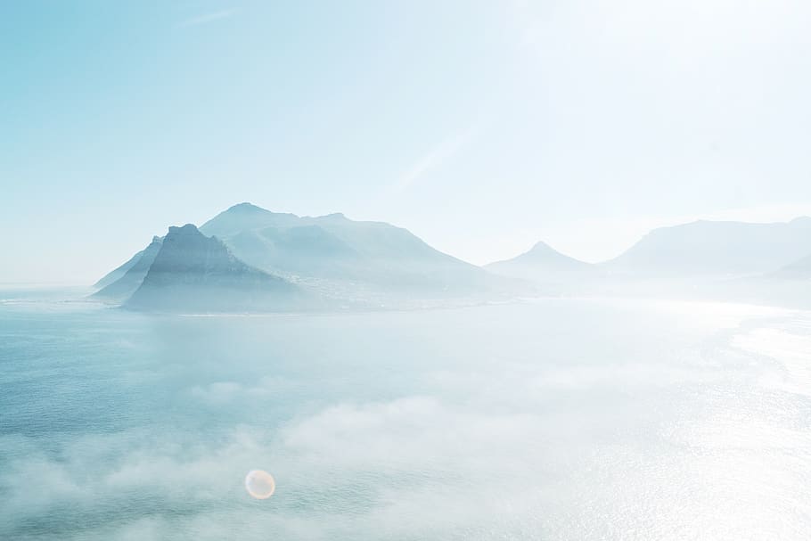 nature, landscape, mountains, summit, peaks, sky, horizon, clouds HD wallpaper