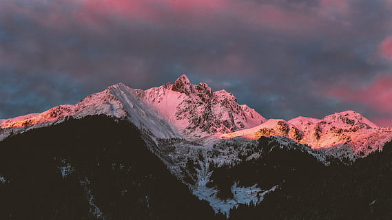 Snowy Summit, cold, dawn, desktop backgrounds, HD wallpaper, landscape HD wallpaper