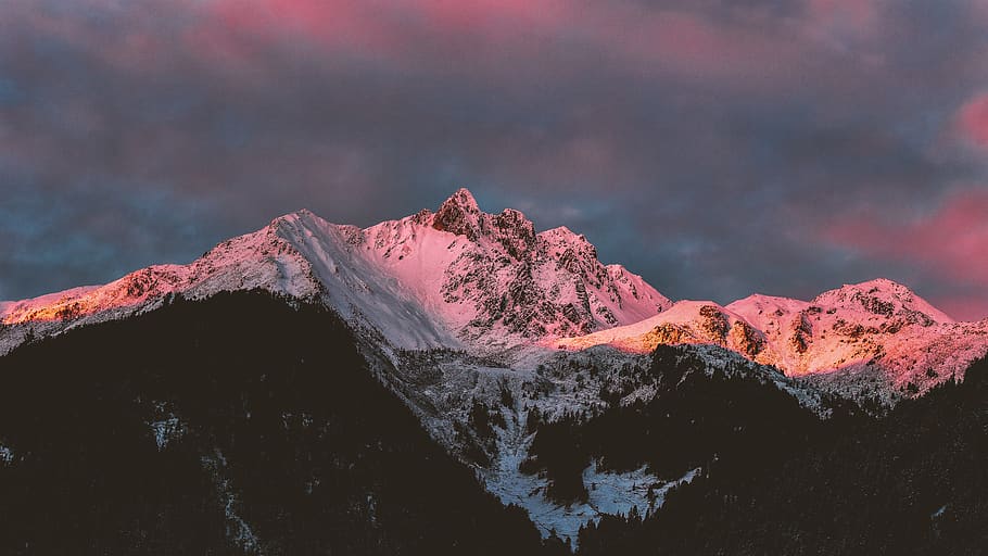 Snowy Summit, cold, dawn, desktop backgrounds, HD wallpaper, landscape HD wallpaper