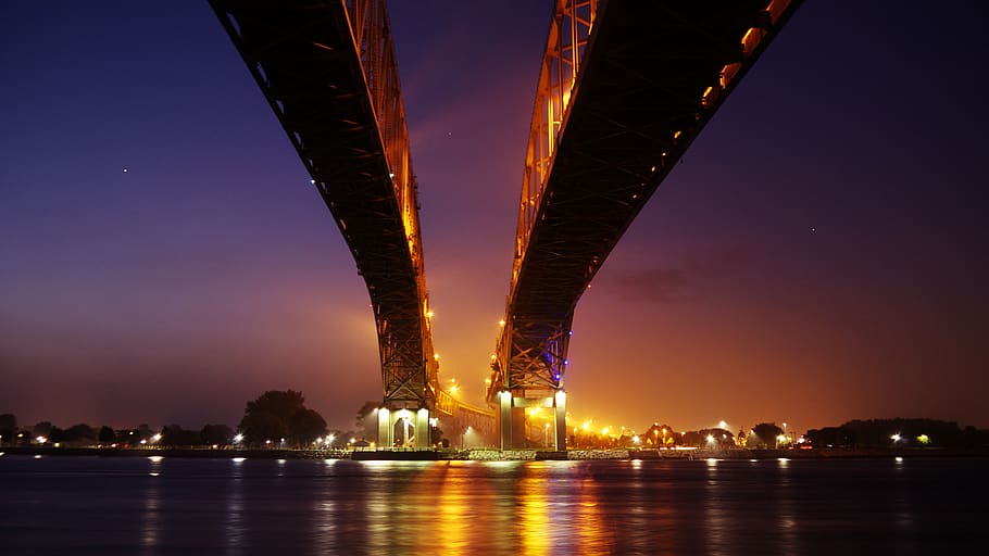 architecture, illuminated, night, water, built structure, sky HD wallpaper