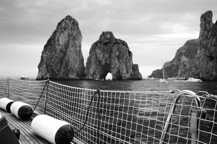 italy, capri, sky, sea, water, nature, day, rock, no people HD wallpaper