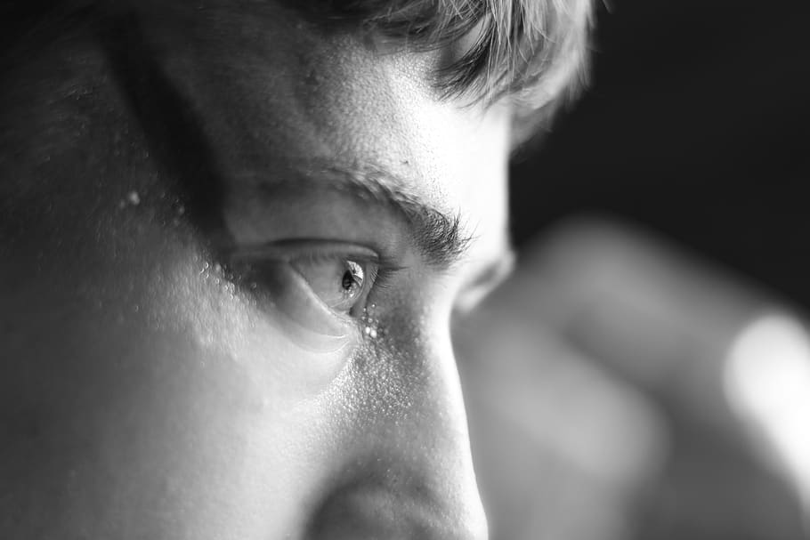 germany, bremen, focus, glitter, eyebrow, lashes, eyes, monochrome HD wallpaper