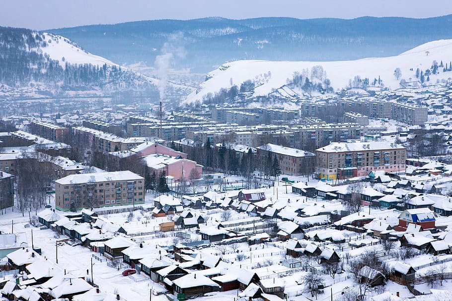 urban, winter, snow, white, city, outdoors, house, scene, landscape HD wallpaper