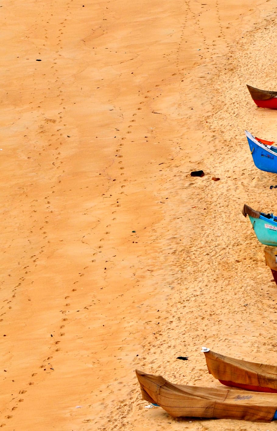 india, malpe, malpe beach, sands, footsteps, beaches, boats HD wallpaper