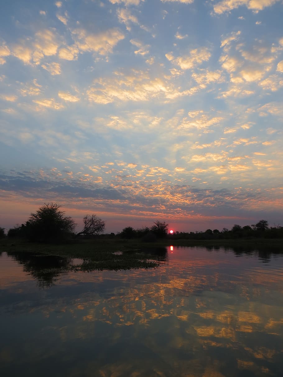 lake kariba, africa, zimbabwe, sunset, sky, cloud - sky, water