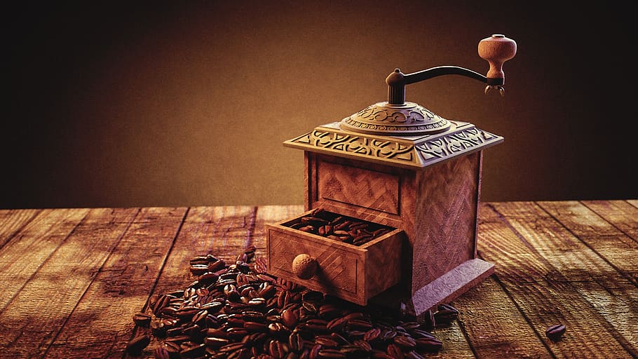 Vintage Orange Coffee Grinder, antique, beans, caffeine, coffee bean HD wallpaper