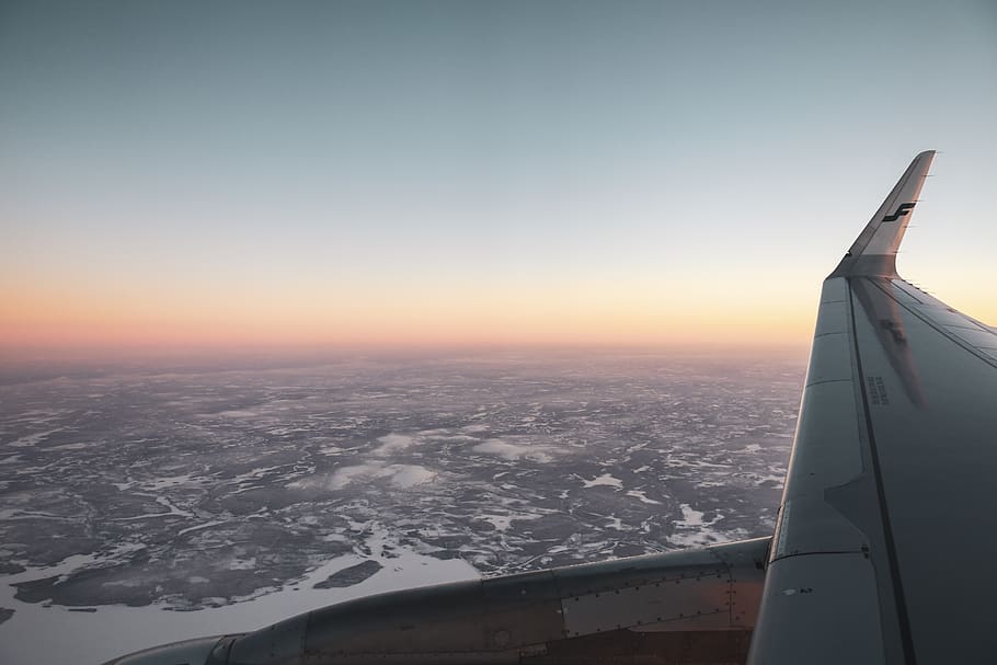 air vehicle, airplane, sky, flying, sunset, transportation HD wallpaper