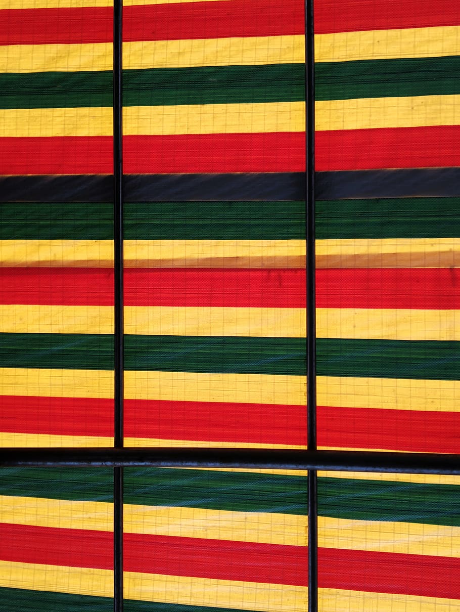 yellow and multicolored fabric sheet, plaid, tartan, roof, pattern HD wallpaper