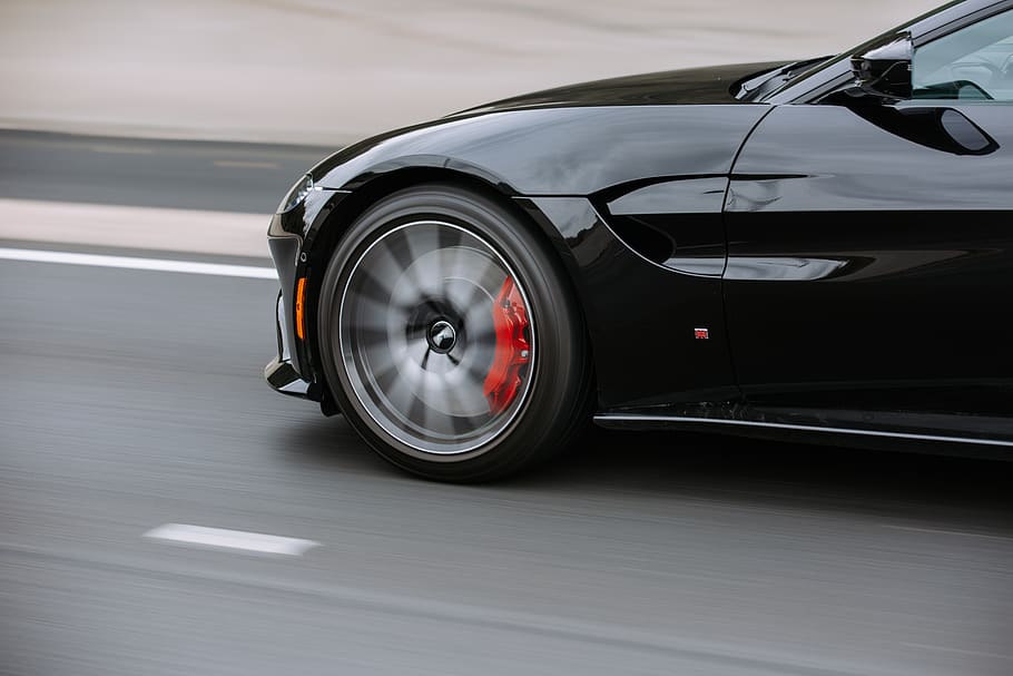 black coupe on road, car, transportation, mode of transportation HD wallpaper
