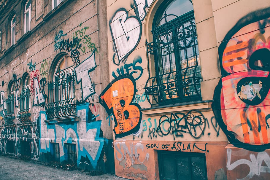 austria, vienna, architecture, graffiti, built structure, building exterior HD wallpaper