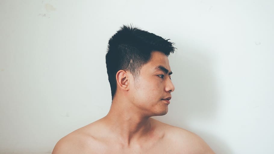 headshot, one person, shirtless, young men, portrait, young adult HD wallpaper