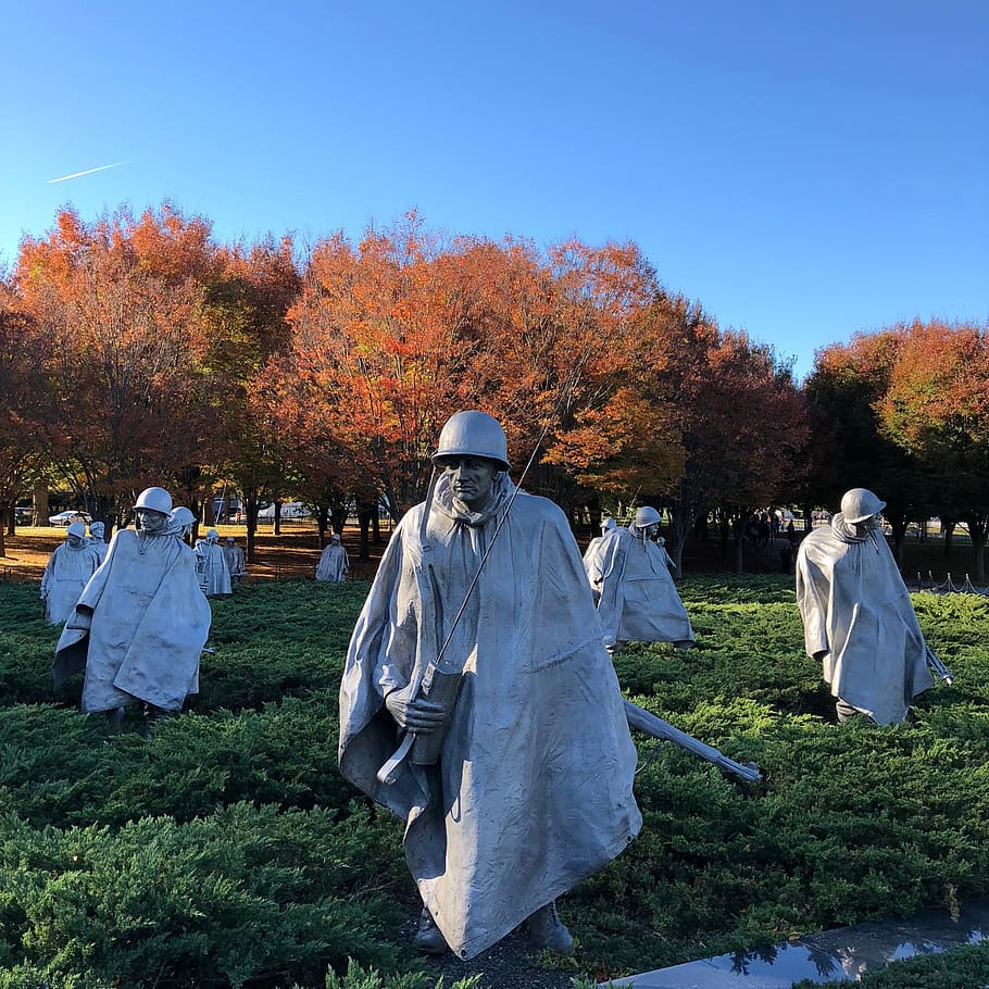 korean war veterans memorial, united states, washington, washington dc