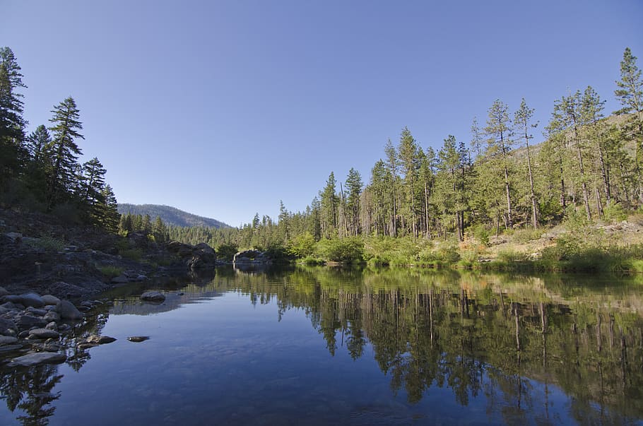 camping, river, forest, outdoor, mountain, adventure, water HD wallpaper