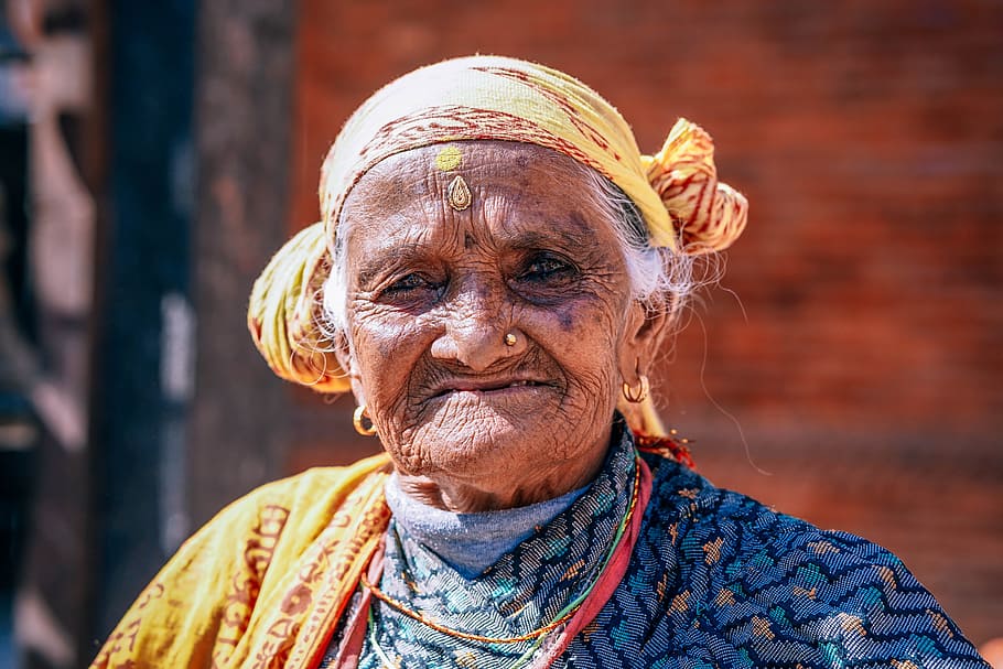 Beautiful Nepali Woman, senior adult, portrait, headshot, one person HD wallpaper
