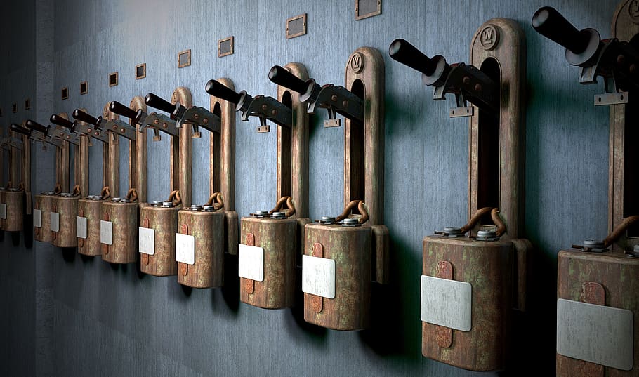 lever, rear derailleur, conversion, yield, signal box, industry HD wallpaper