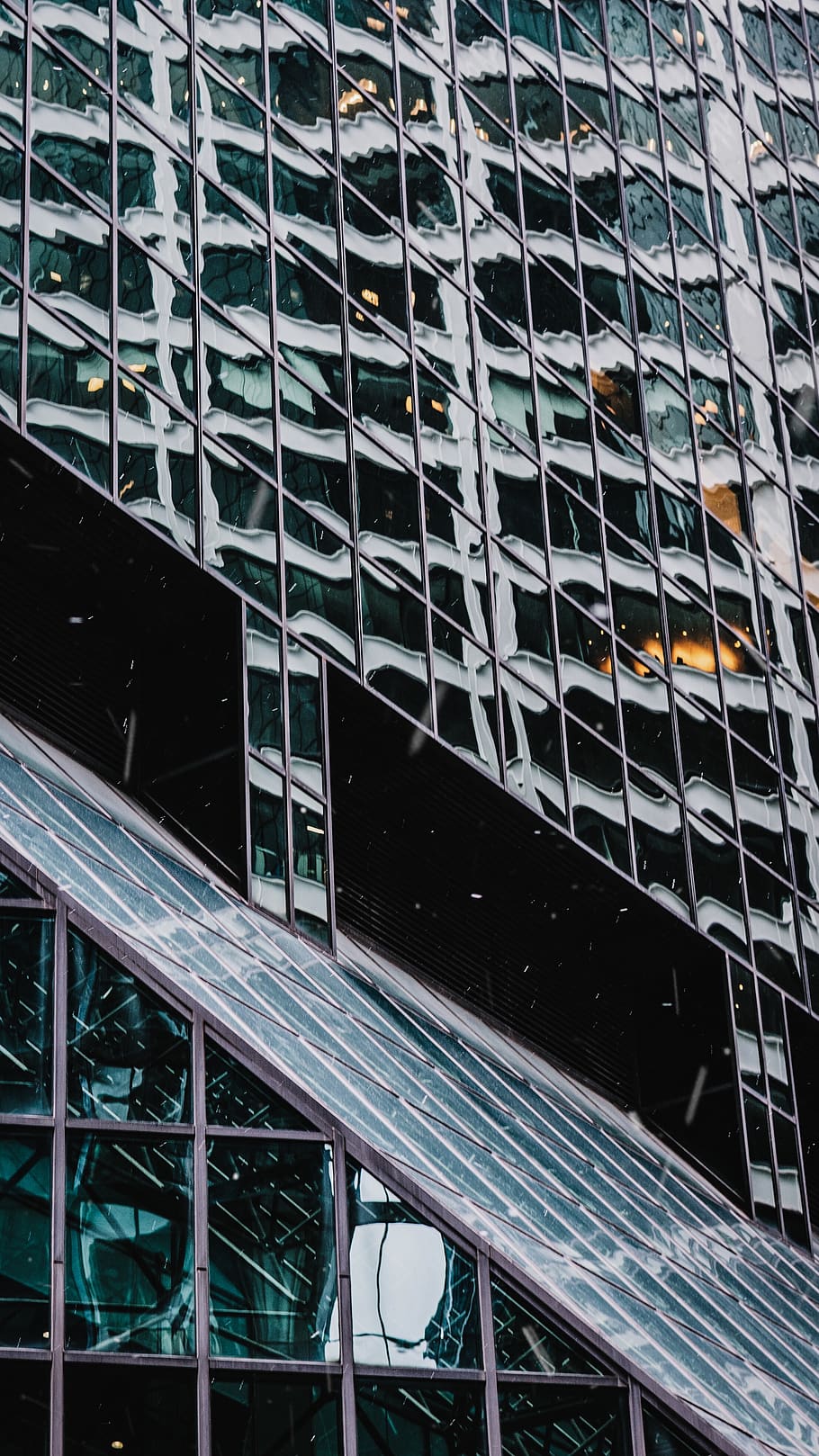 black concrete building, new york city, office building, road HD wallpaper
