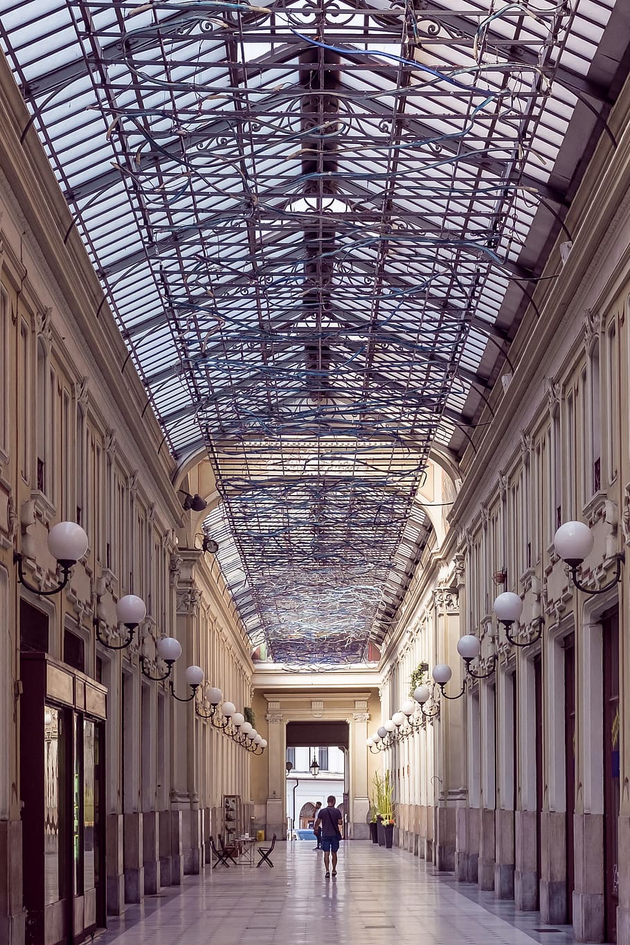 Shopping gallery in italy, arcade, arch, architectural, architecture HD wallpaper